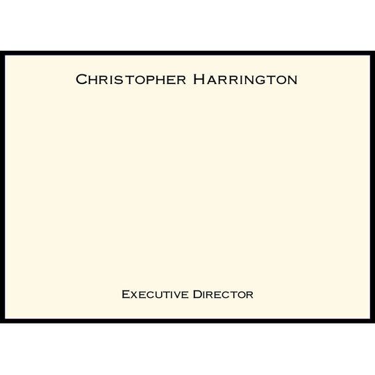 Bordered Triple Thick Executive Flat Note Cards - Raised Ink